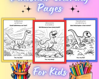 Páginas para colorear de dinosaurios imprimibles para niños pequeños, preescolares y niños