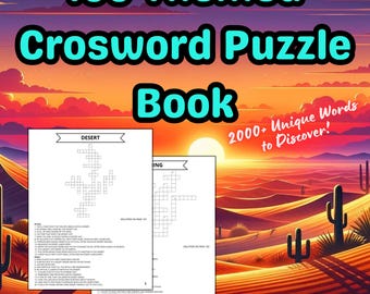 100-Themed Crossword Puzzle Book: Printable, Fun & Relaxing Crosswords