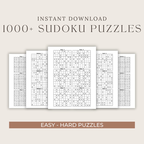 1000+ Printable Sudoku Puzzle Book: Easy-Hard Sudoku Games Collection