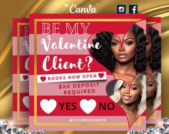 Valentine's Day Booking Flyer, Salon Services Template (Canva)