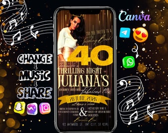 40th Birthday E-vite, Rustic Marquee, Editable Invitation (Digital Download)