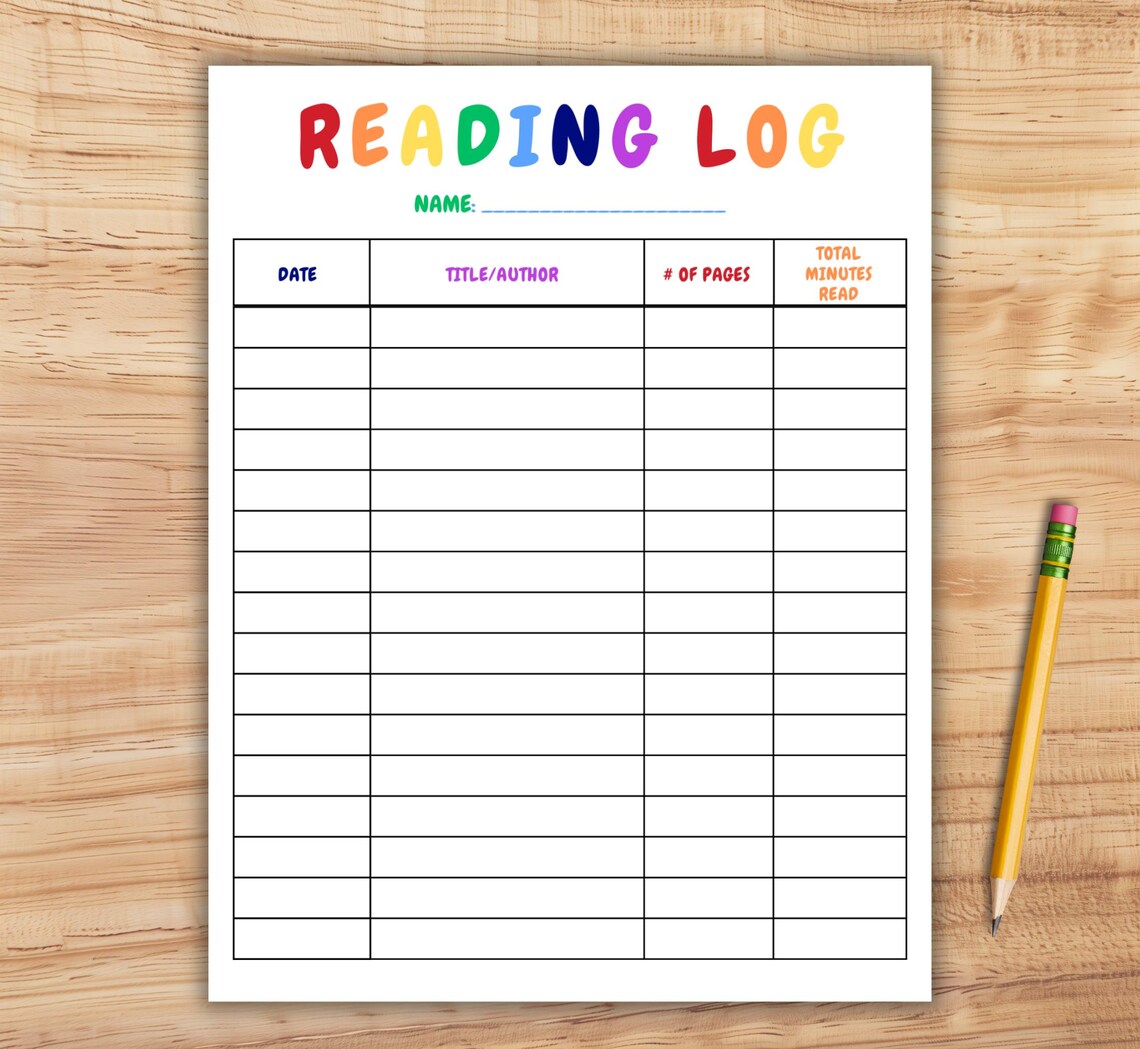 Printable Kids Reading Log, Homeschool Tracker (PDF) - Etsy