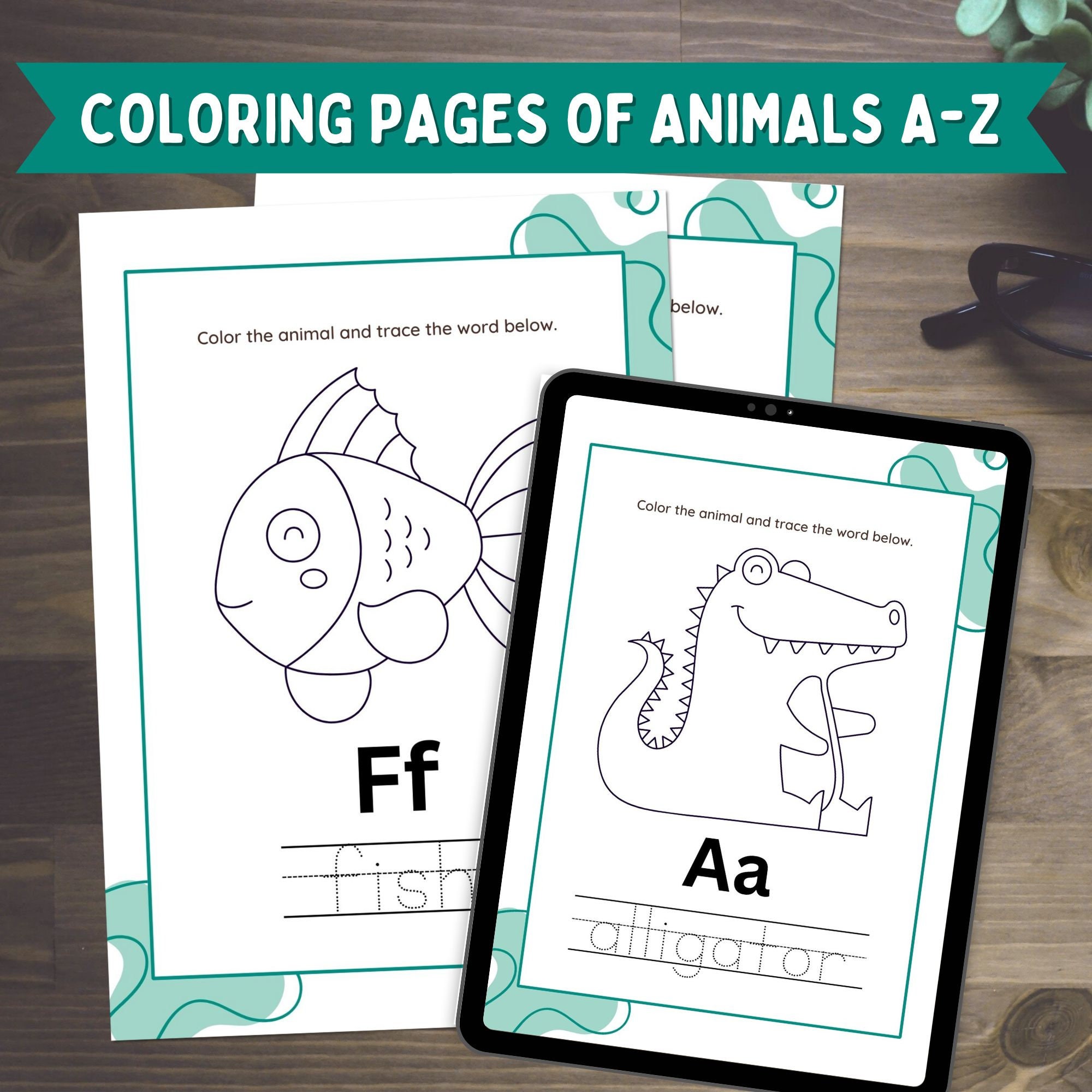 Coloring Pages for Kids Animals AZ Coloring Books Printable Alphabet