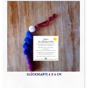 Glückswurm Gedicht DIY PDF 12 Spruch Karten druckbares Design DINA4 Seite Sorgenwürmchen Sorgenwurm Glückswürmchen bunt deutsch