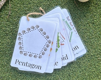 Nature Shapes Flashcards, Montessori Tracing Cards (Digital Download)