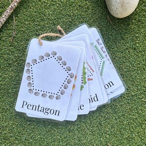 Printable Shape Flashcards, Nature-Themed Montessori Tracing Cards, Preschool Shapes, Homeschool Learning, Fine Motor Skills Activity,