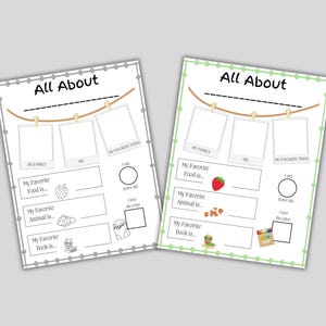 All About Me Worksheet, First Day of School Questionnaire, Back to School Kids Worksheet, Get to Know Me Worksheet, Homeschool PDF,Printable