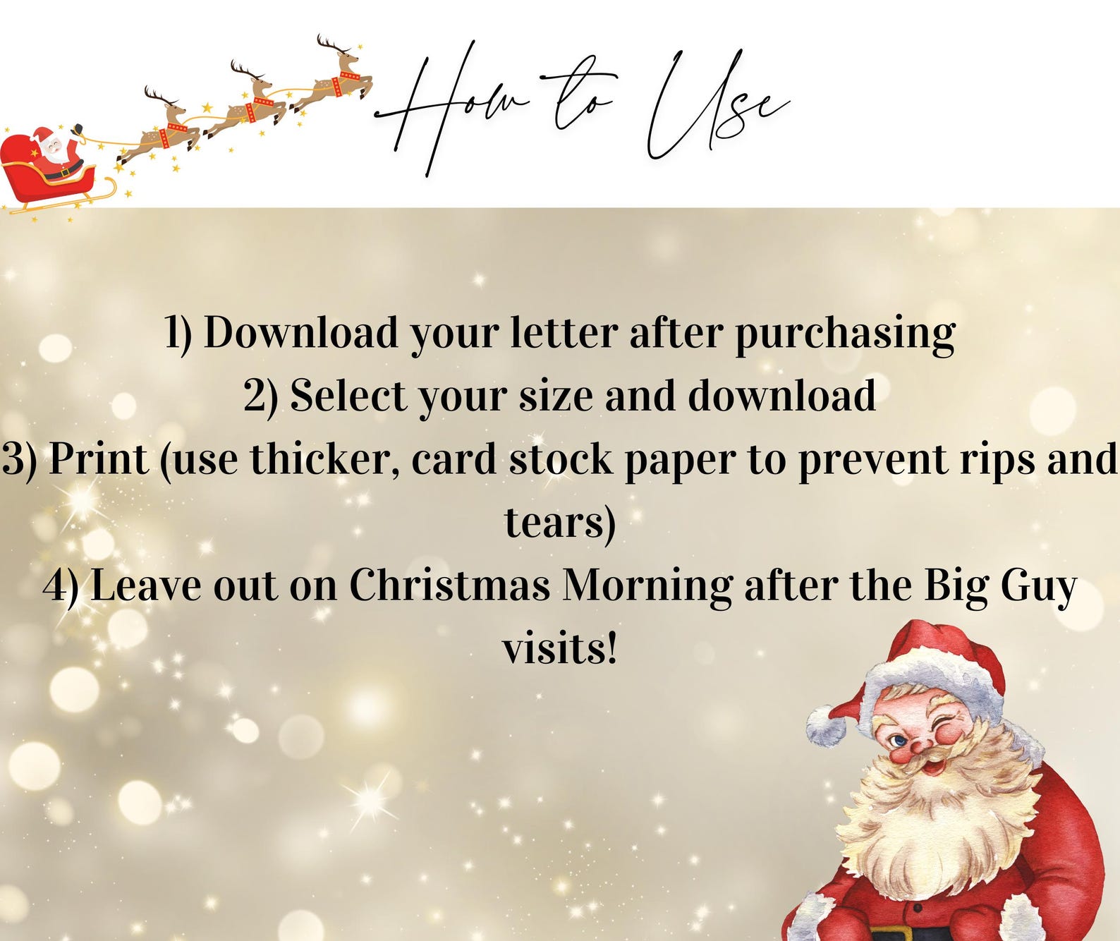 Blank Letter From Santa, North Pole Letter, Customizable Santa Letter ...