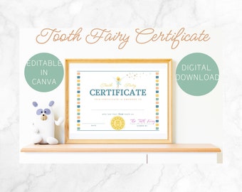 Editable Tooth Fairy Certificate, Note, and Receipt (Digital Download)