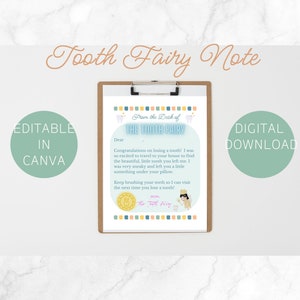Bilhete da Fada do Dente para Perder o Primeiro Dente, Bilhete da Fada do Dente para o Primeiro Dente, Carta da Fada do Dente para Criança, Carta da Fada do Dente para Menino