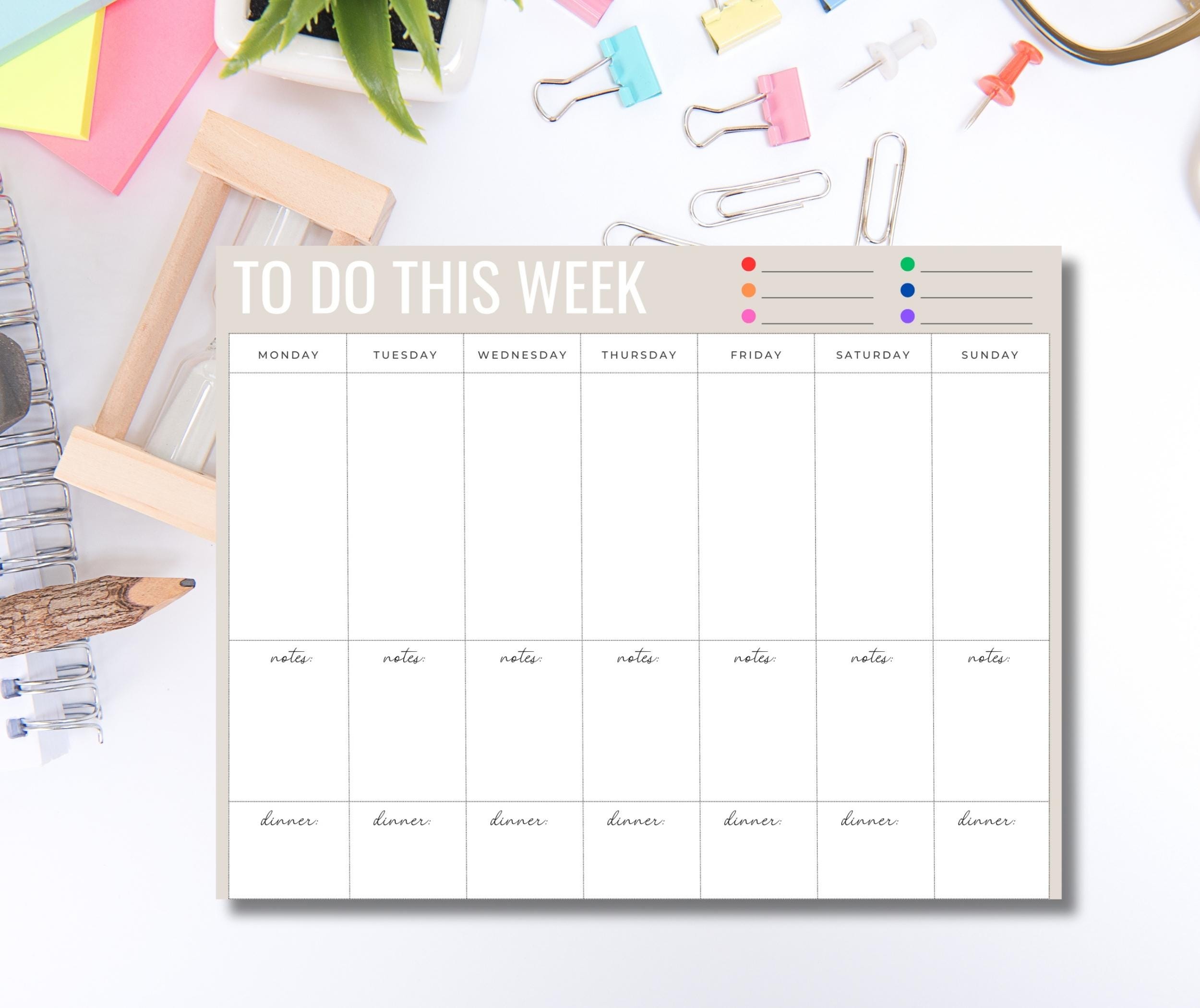 Color Coded Weekly Family Planner, Kids Schedule (digital Download) - Etsy