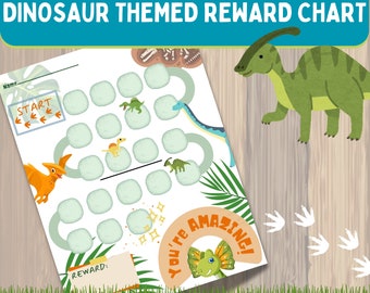 Cuadro de recompensas de dinosaurios, cuadro de entrenamiento para ir al baño, cuadro de recompensas, cuadro de comportamiento, cuadro de calcomanías, cuadro de motivación para niños, imprimible