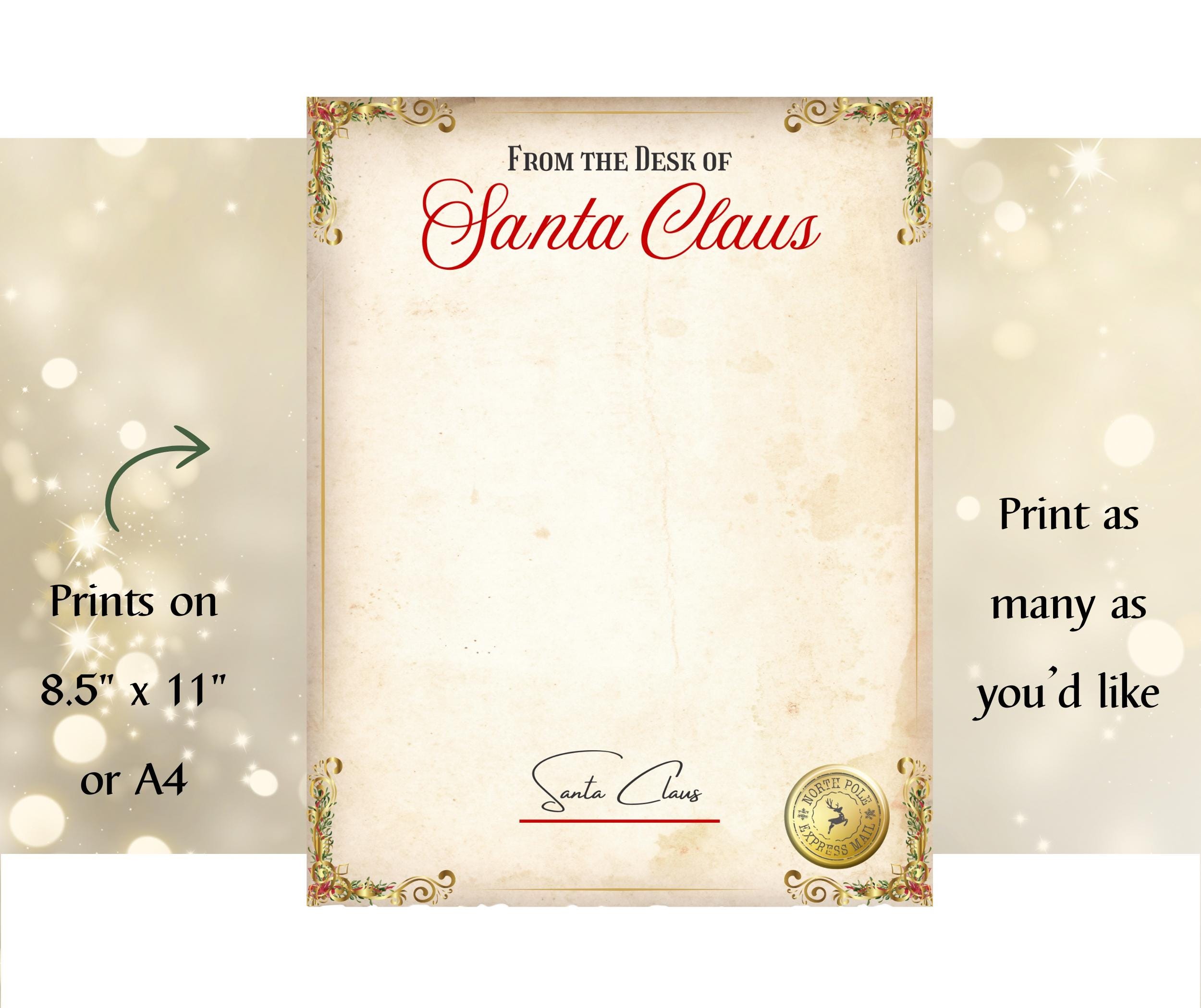 Blank Letter From Santa, North Pole Letter, Customizable Santa Letter ...