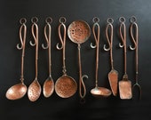 Artisan Handmade Copper Utensils Tools Tall Kitchen Wall Sculpture For Display Only