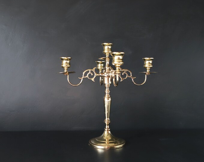 Baldwin Brass Candelabra Vintage Classic 5 Arm Taper Candle Holder