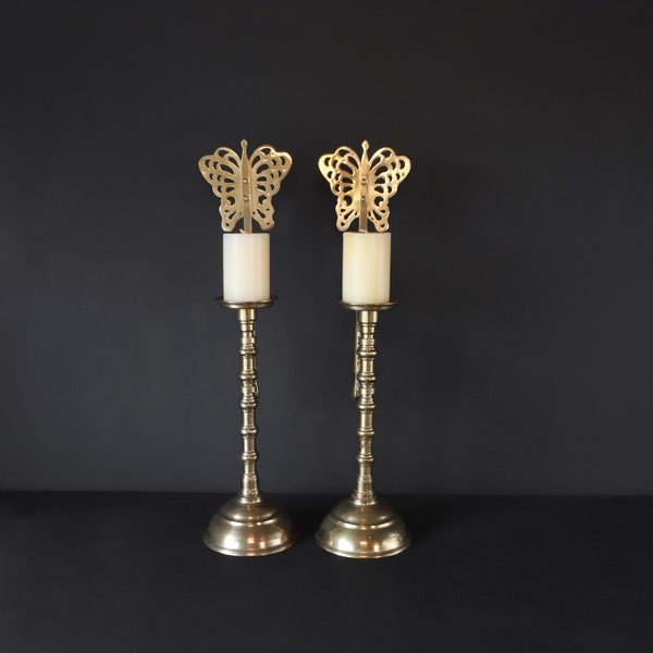 Brass Butterfly Candle Holder Etsy