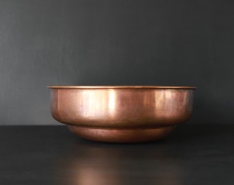 Solid Copper Fruit Bowl Simple Farmhouse Kitchen Catchall Centerpiece