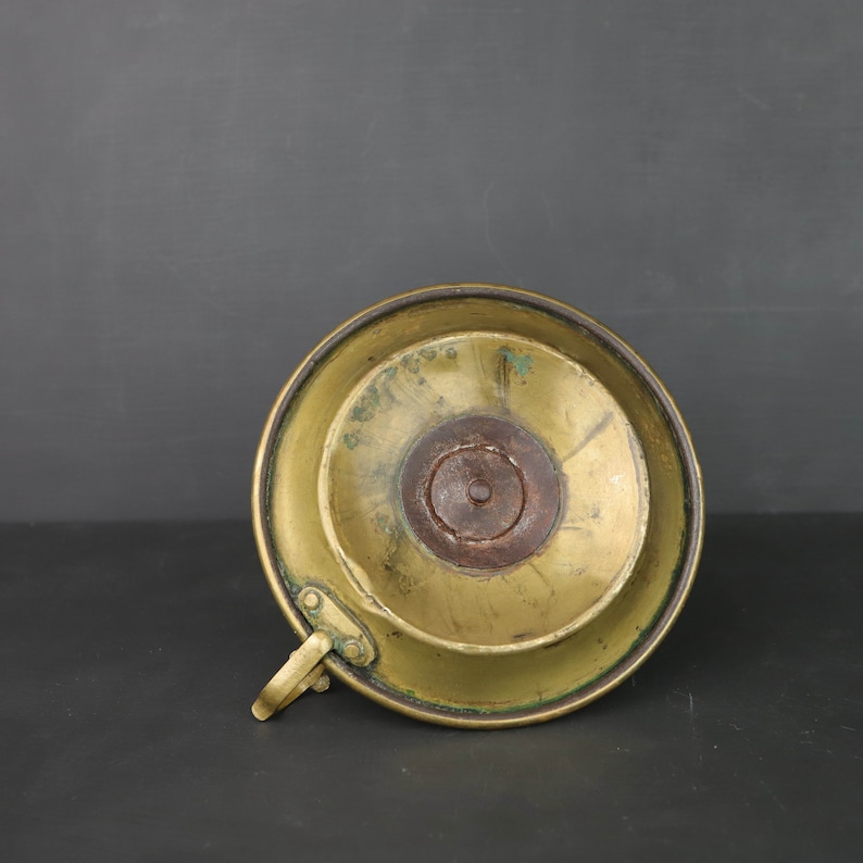 Antique Push Up Brass Chamberstick Rustic Taper Candle Holder French Country Farmhouse Decor