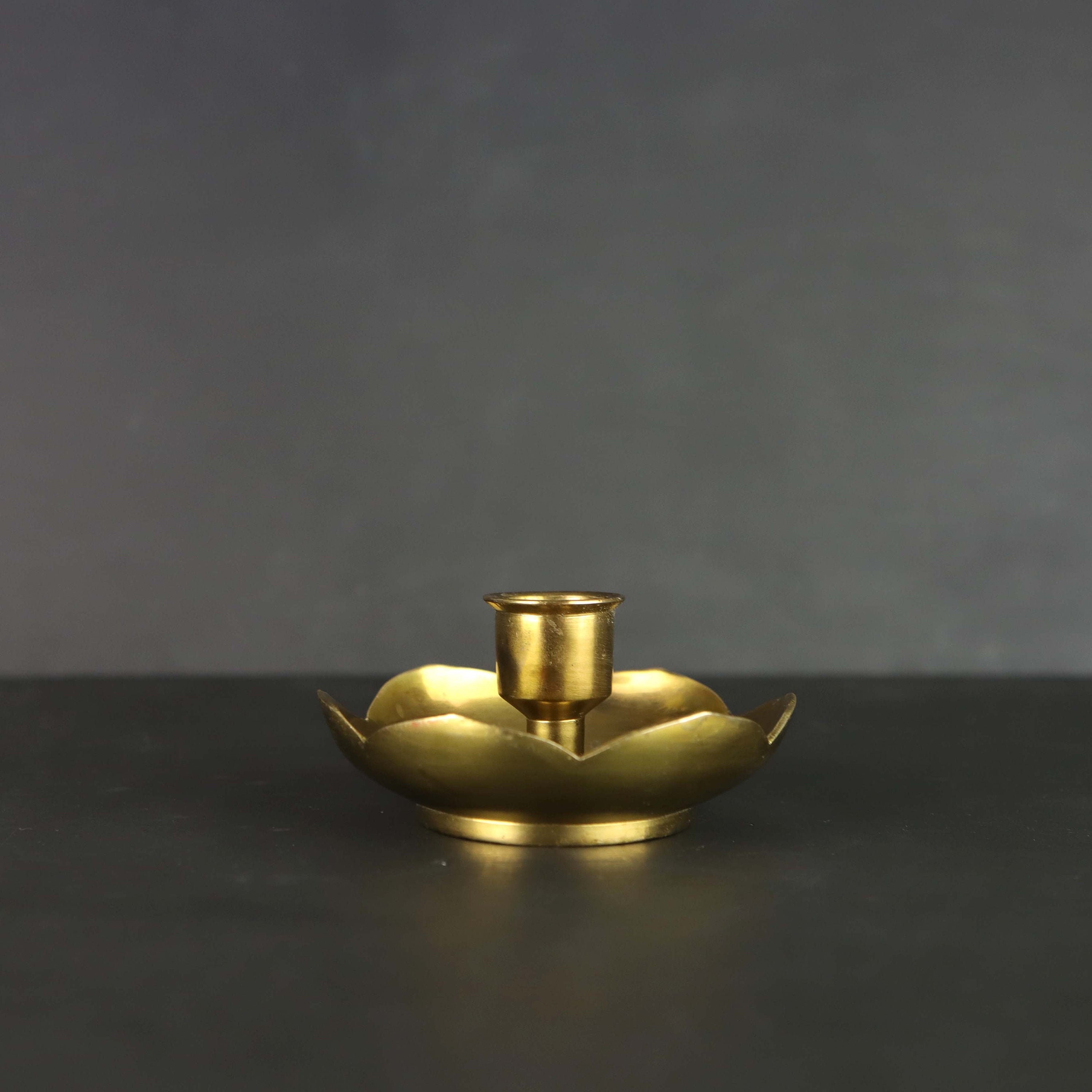Vintage Brass Lotus Candle Holder Etsy