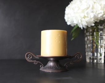 Scrolled Pillar Candlestick Holder Vintage Candle Display Stand for 3” Candles Made in Greece