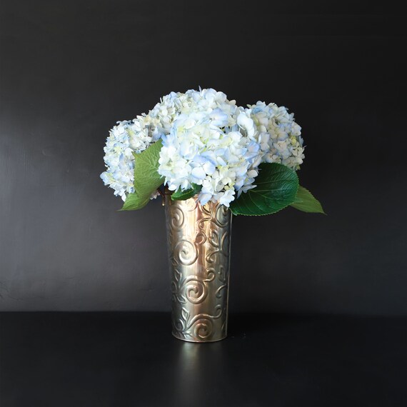 Vintage French Flower Bucket 11 3/4 Tall Solid Brass Etsy