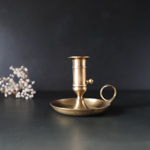 Brass Chamberstick Candle Holder , Vintage Brass Candlestick