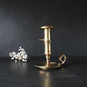 Push-up Chamberstick Brass Candlestick Vintage Nappy Ring -  India