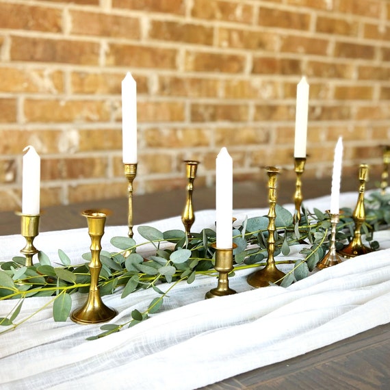 MINI Vintage Brass Candlesticks 1/2 5/8 or 3/4 Tiny Candle Holders