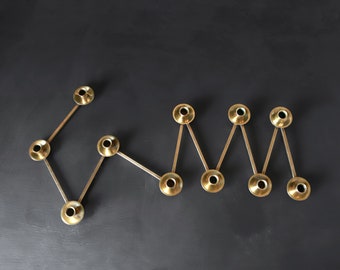 Lars Holmström Brass Candelabra Moveable Made in Sweden 11 Arm Articulated Movable Vintage MCM