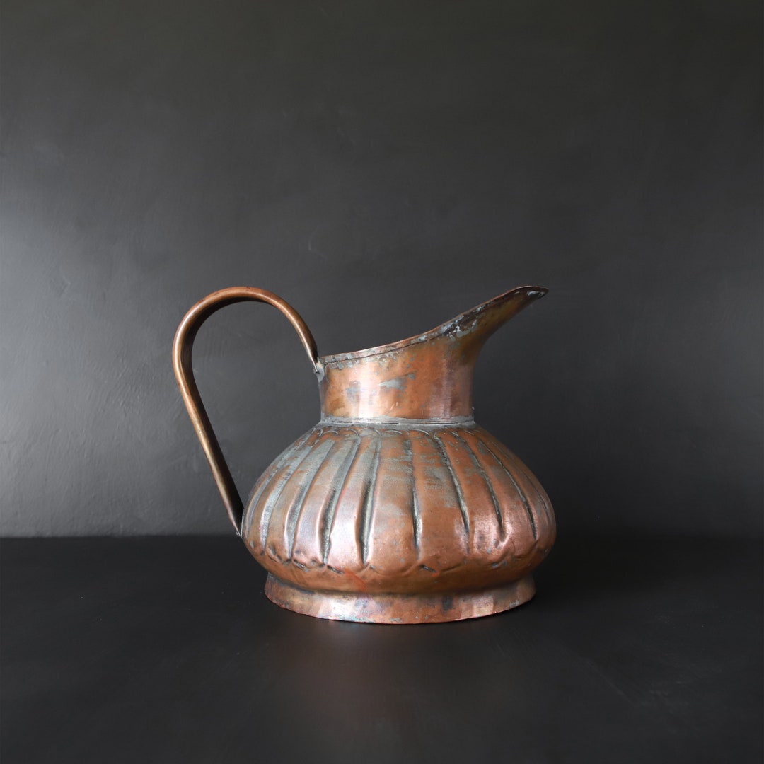 Vintage Copper Pitcher Vase Artisan Arts and Crafts Handmade Etsy