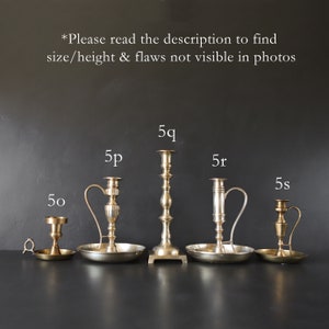 Vintage Brass Candlesticks Antique Candle Holder You Choose SOLD SEPARATELY Mixed Graduated Gold Metal Mismatched Wedding Collection READ image 4