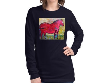 Red Pony Art by Caren Goodrich Unisex Long Sleeve Tee