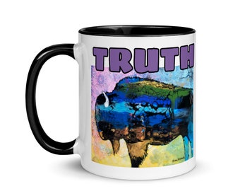 Buffalo Bison Truth Coffee Mug Cup Art by Caren Goodrich