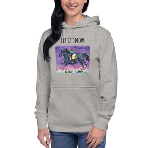 Let it Snow WinterHorse Riding Unisex Hoodie Art by Caren Goodrich