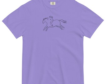 Horse Girl on Horseback Unisex garment-dyed heavyweight t-shirt