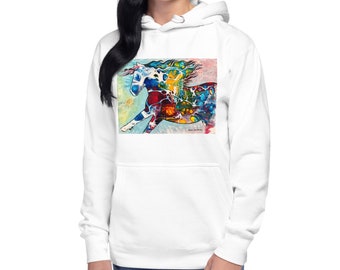 Running Colorful Horse Art by Caren Goodrich Unisex Hoodie