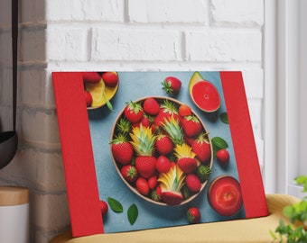 Strawberries and red fruit, Glass Cutting Board, 2 sizes