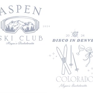 Apres Ski Club Bachelorette Logo Pack, Last Toast on the Slopes, Ski