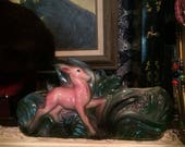 Perfect Condition Rare Pink Antelope TV Planter Plant Holder, Shawnee, Antique Midcentury Beauty