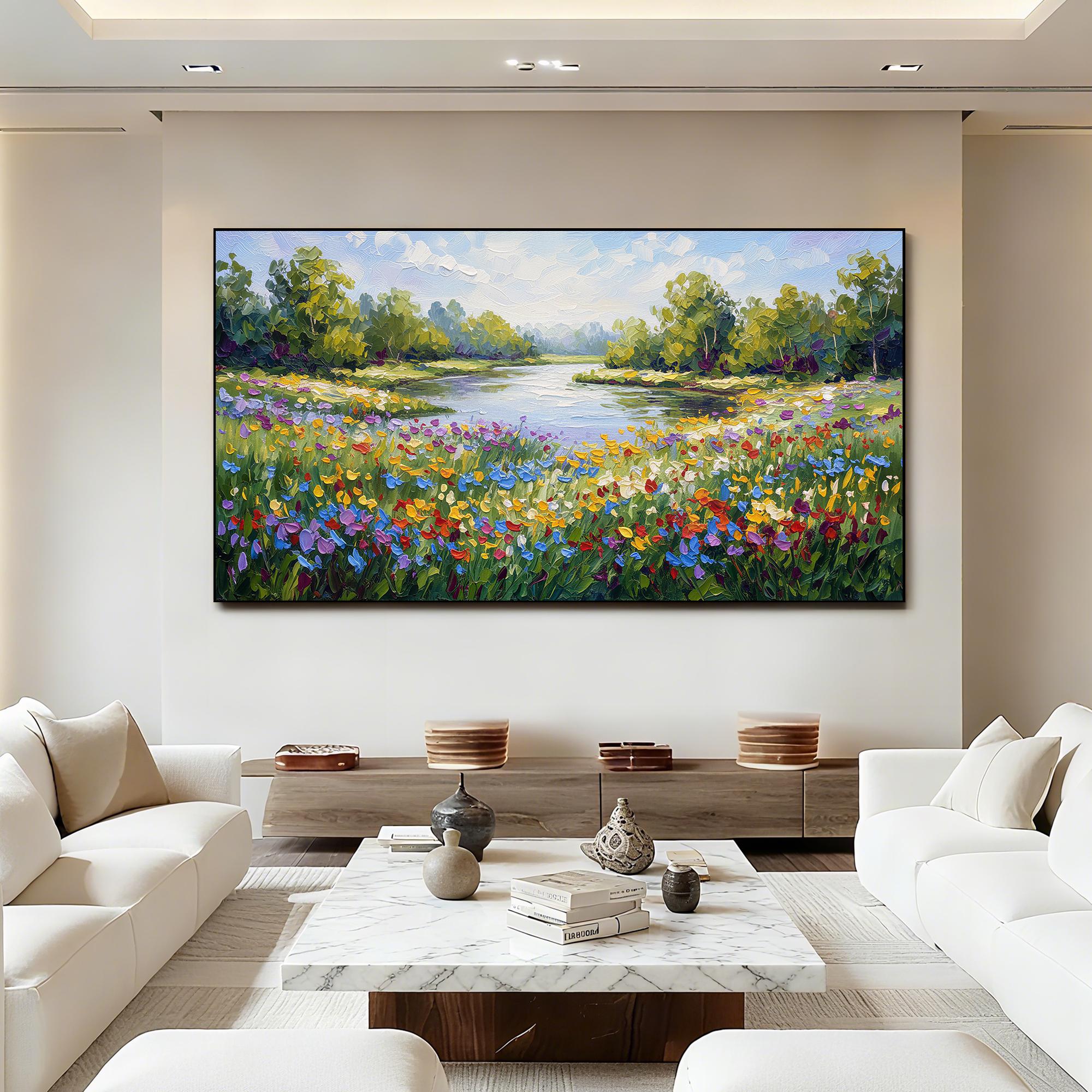Colorful Landscape Oil Painting on Canvas, Original Impressionist ...
