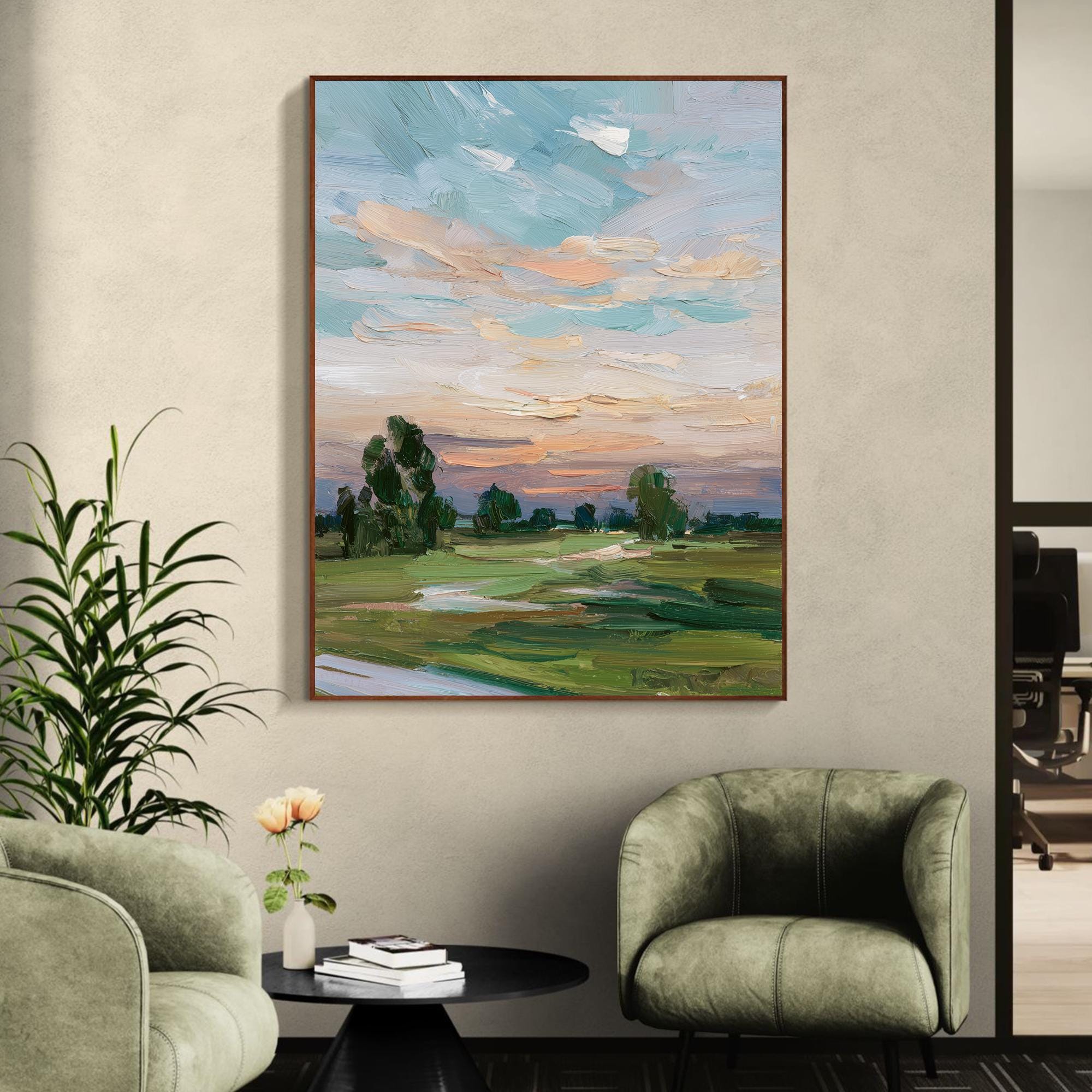 Original Landscape Oil Painting on Canvas, Large Textured Impressionist ...