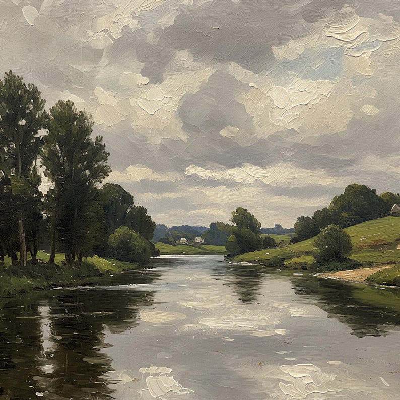 Large Landscape Oil Painting On Canvas Hand Painted River And large-landscape-oil-painting-on-canvas-hand-painted-river-and