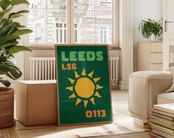 Leeds Print, Leeds LS6 Poster, Headingley Print, 0113 Leeds Wall Art, Leeds Wall Decor, Leeds Uni Wall Art, Leeds City Poster, England Decor