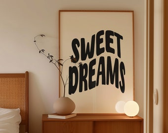 Sweet Dreams Bedtime Print, Stay in Bed Print, Bedroom Poster, Bedroom Poster, Above Bed Wall Art, Trendy Bedroom Wall Art, Naps Print
