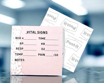Pink Vital Signs Post-It Notes