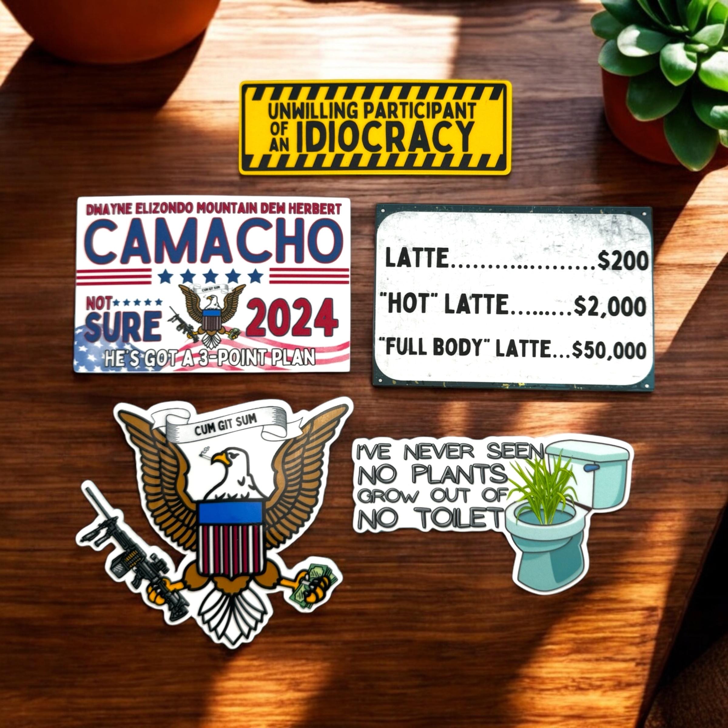 Idiocracy Themed Sticker Set