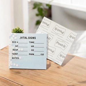 Blue Vital Signs Post-It Notes