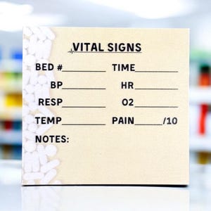 Yellow Vital Signs Post-It Notes