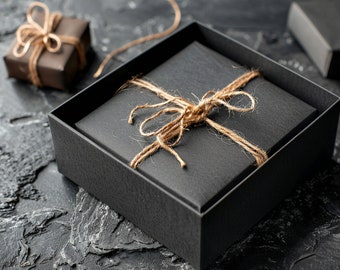 Schwarze Geschenkboxen mit Deckeln Groomsmen Vorschlag Boxes Pappgeschenkbox für Geschenke, Craft Boxes für Weihnachten, Hochzeit, Abschlussfeier, Urlaub