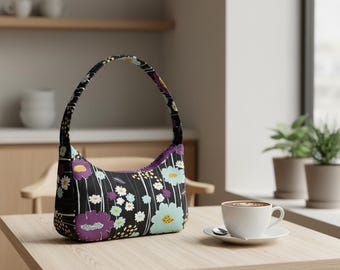 Umhängetasche Canvas Geldbörse kleine Reißverschlusshandtasche Boho Blumenhandtasche lässige Alltagsgeldbeutel Geschenk für Sie